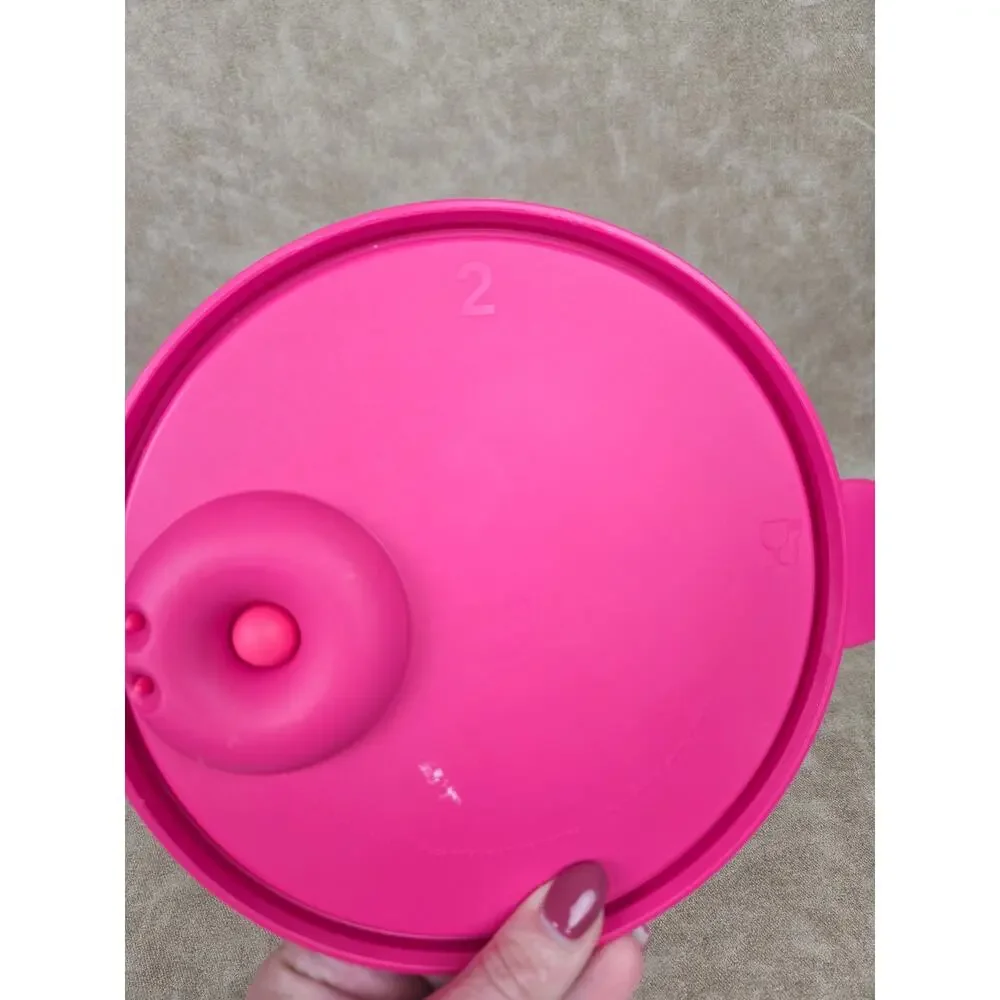 2 Pink Tupperware CrystalWave Seals ~ Lids # 2